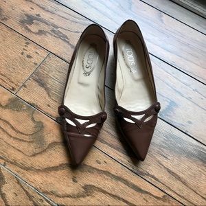 TOD'S pointed toe flat shoes 37